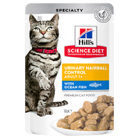 Hill's Adult Cat Urinary Hairball Control Fish Pouch 85g