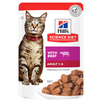 Hill's Adult Cat Beef Wet Food Pouch 85g