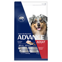Advance Adult Medium Breed Dry Dog Food Chicken with Rice 15kg