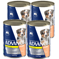 Advance Puppy All Breed Wet Dog Food Chicken & Rice Can 4x 410g
