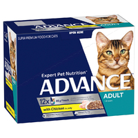 Advance Adult Wet Cat Food with Chicken in Jelly 85g (12 Pouches)