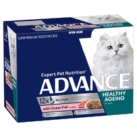 Advance Healthy Aging Wet Cat Food Ocean Fish 85g (12 Pouches)