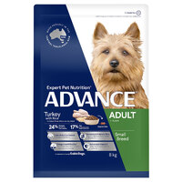 Advance Adult Small Breed Dry Dog Food Turkey with Rice 8kg