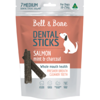 Bell & Bone Salmon, Mint & Charcoal Dental Sticks Medium 182g