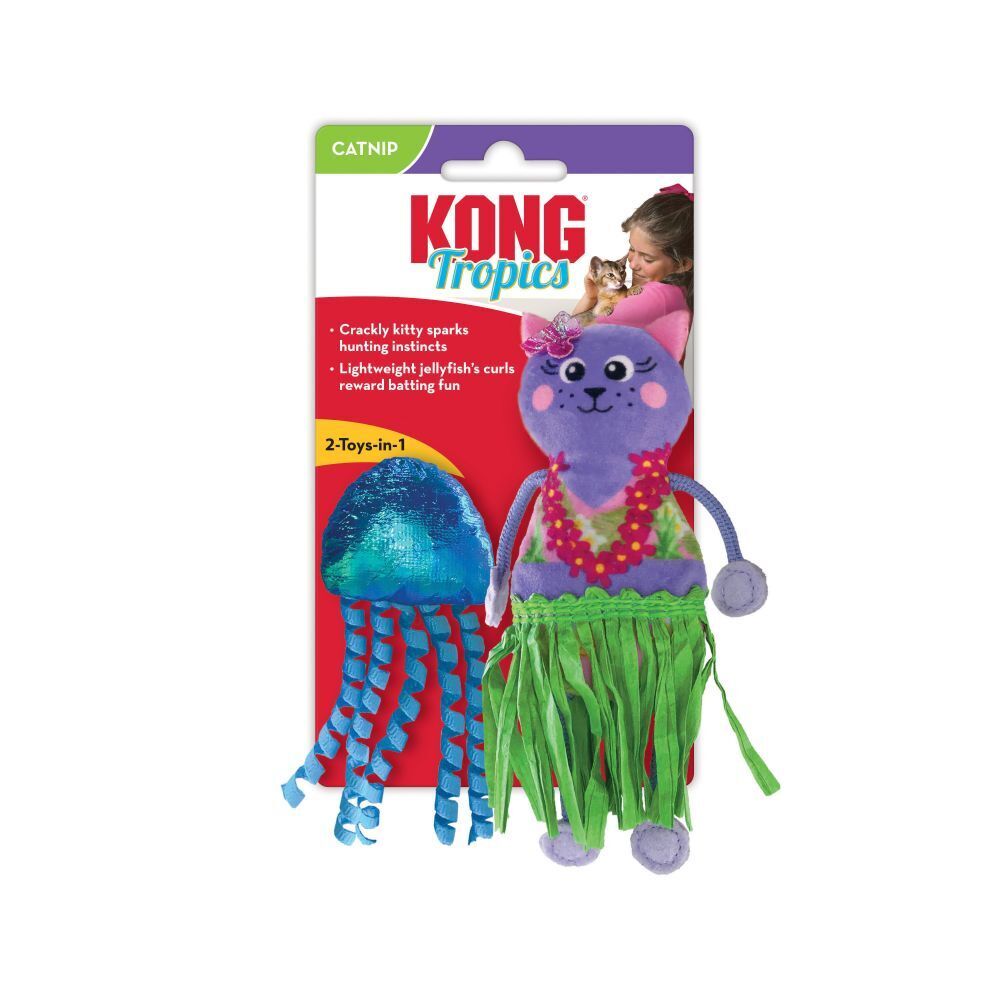 KONG Cat Tropics Hula Cat & Jellyfish Catnip Cat Toy