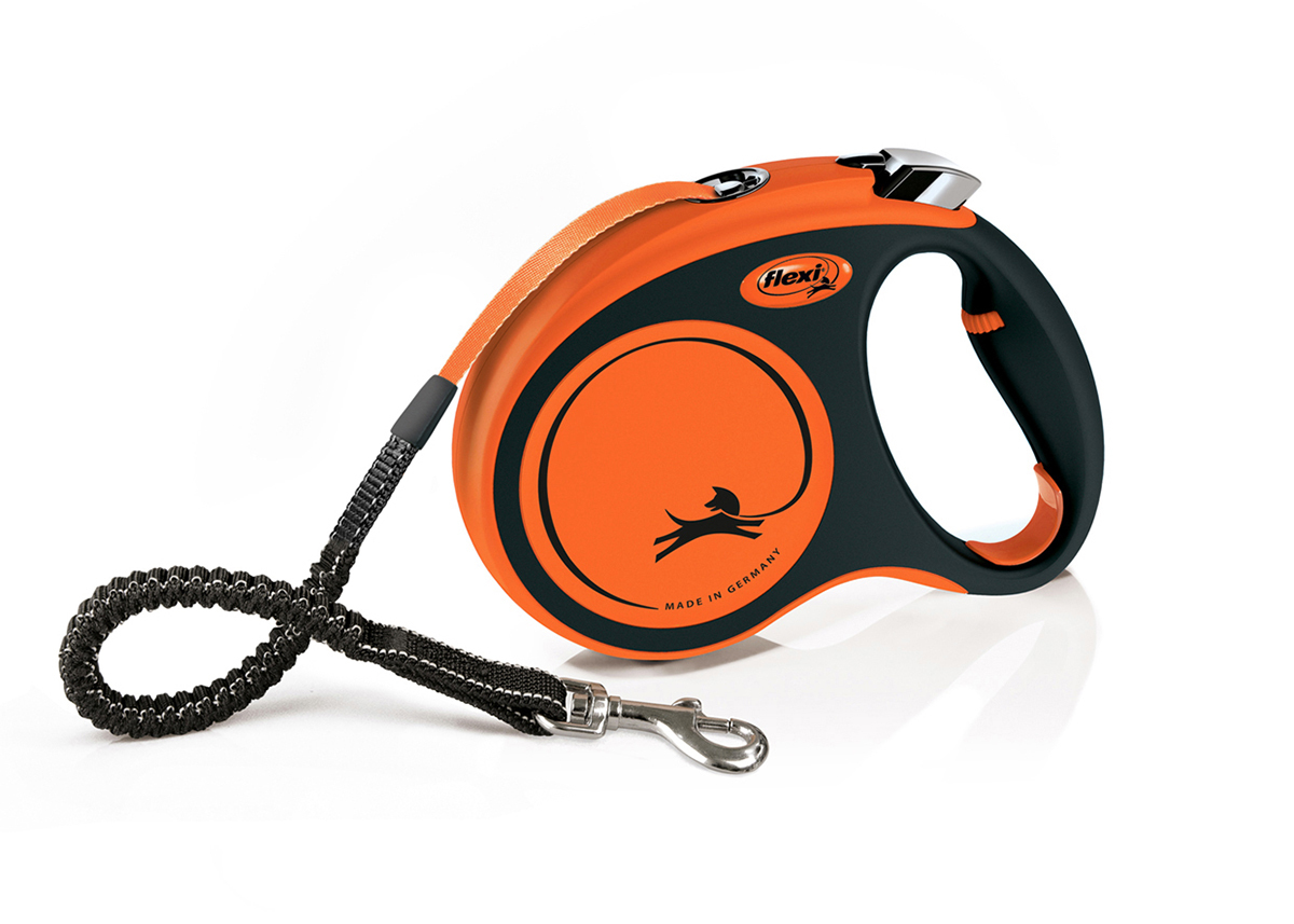 orange retractable dog leash