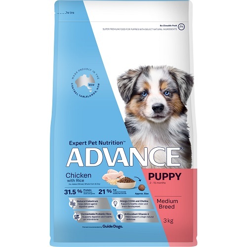 Gecomprimeerd enkel en alleen Shetland Advance Puppy Medium Breed 3kg - Advance Dry Dog Food