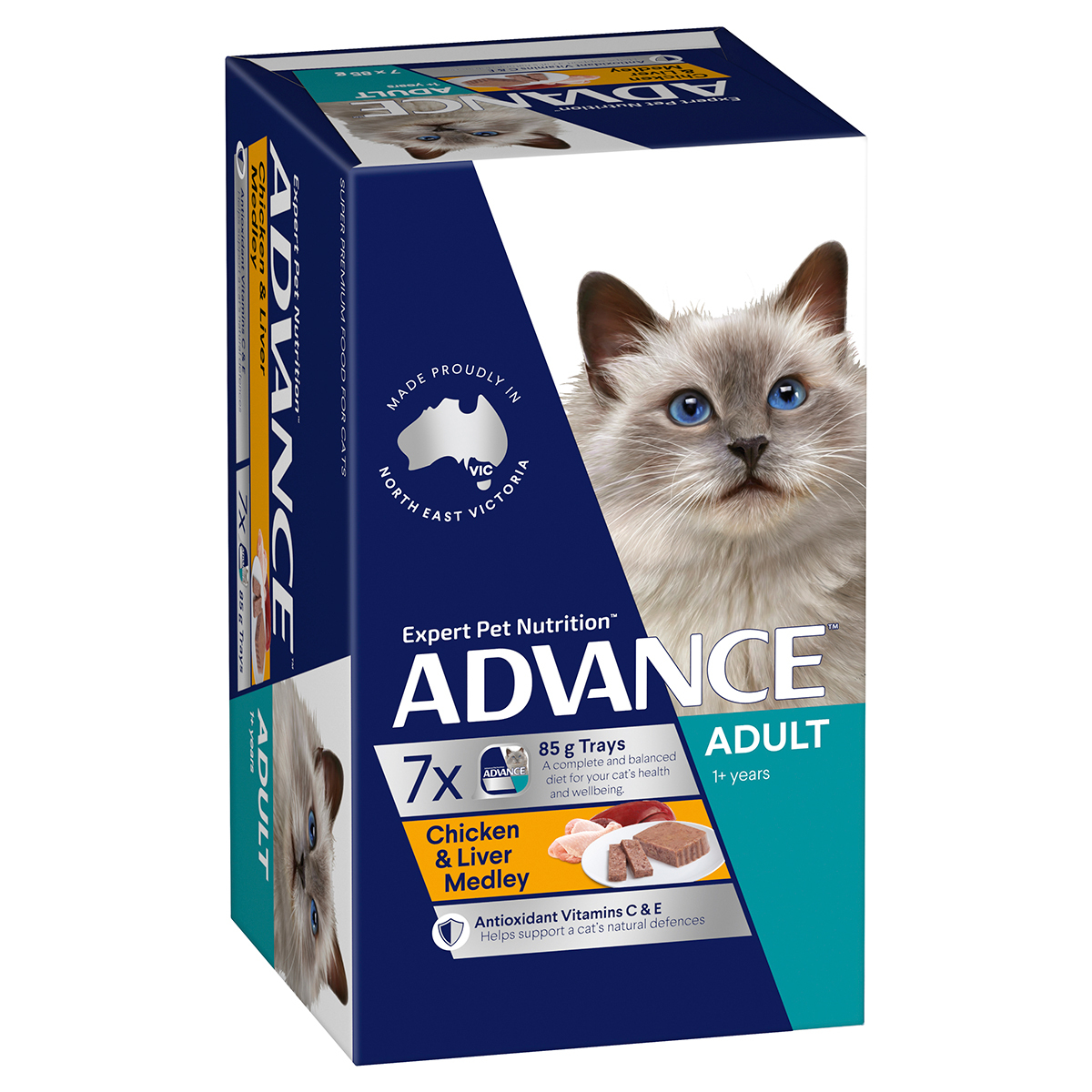 Advance Can Cat Chicken & Liver 85g 7 Pack Advance Wet Cat Food