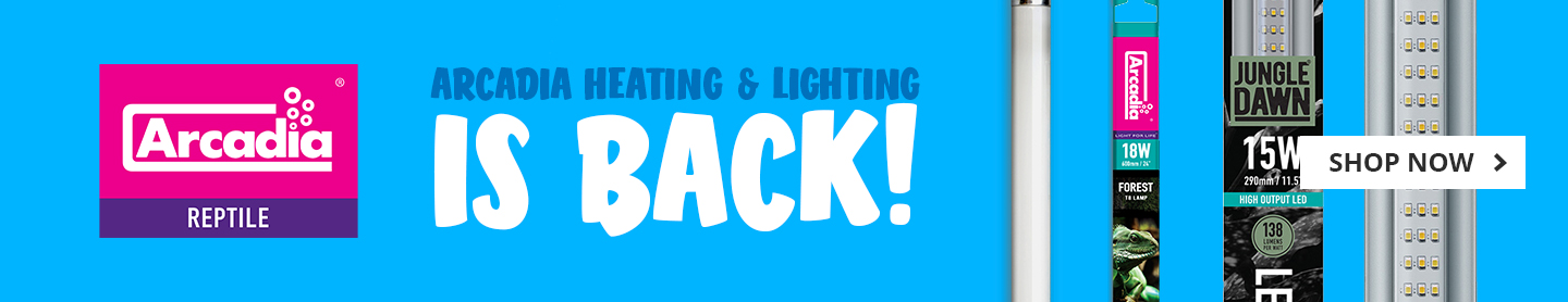 Arcadia reptile heating & lighting is back in stock