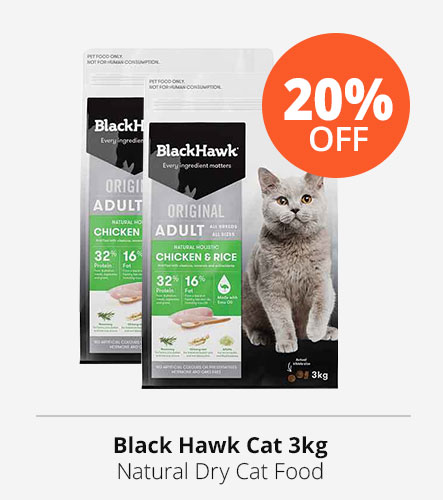 black hawk dry cat food 20% off