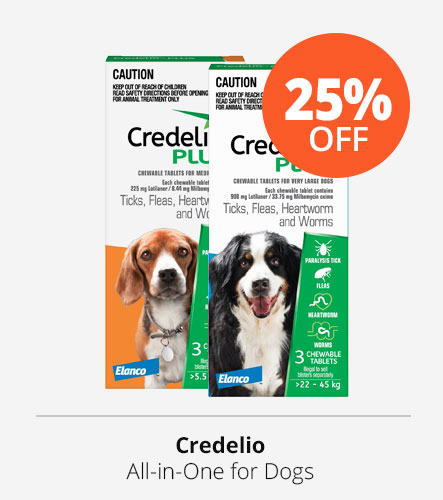 25% off credelio all in one flea worm heartworm for dogs