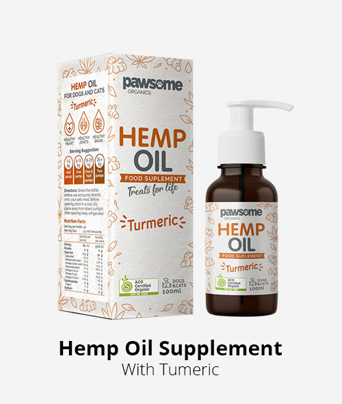 pawesome organics hemp oil supplement with tumeric
