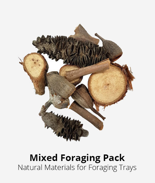 mixed foraging pack for use in foraging trays