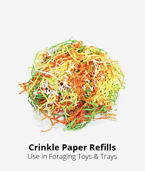 crinkle paper refill for use in foraging toys and trays
