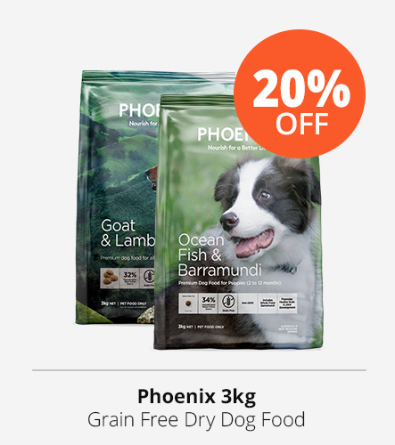 20% off phoenix grain free dry dog and puppy food