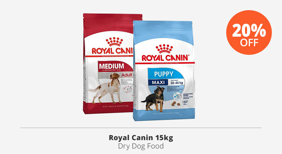 20% off royal canin dry dog food 15kg
