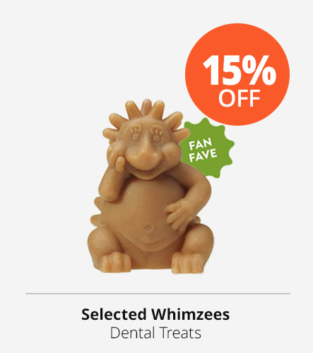 20% off whimzees dental dog treats