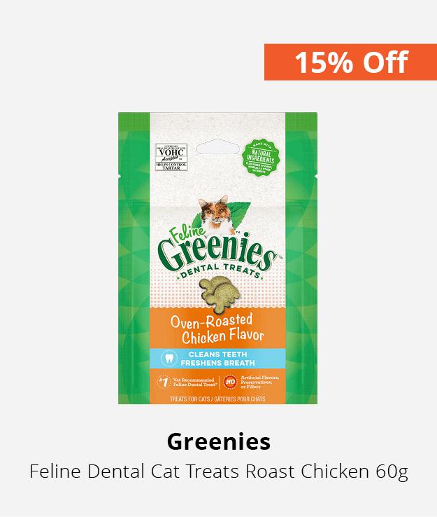 15% off cats greenies treats