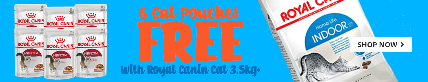 Royal Canin 6 Free cat pouches with 3.5kg+