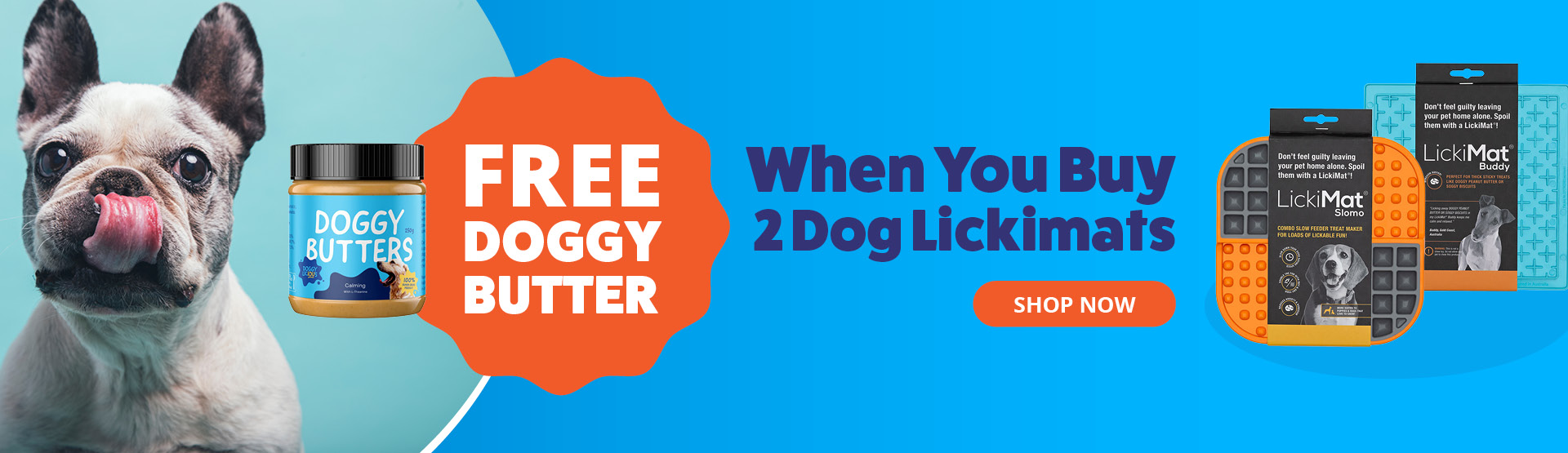 Buy 2 Dog lickimats get a free Doggy butter