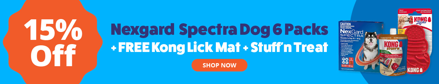 Nexgard Spectra Dog 6 Packs 15% Off + freebies