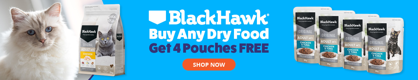 Black Hawk Buy Any Dry Food Get 4 pouches free