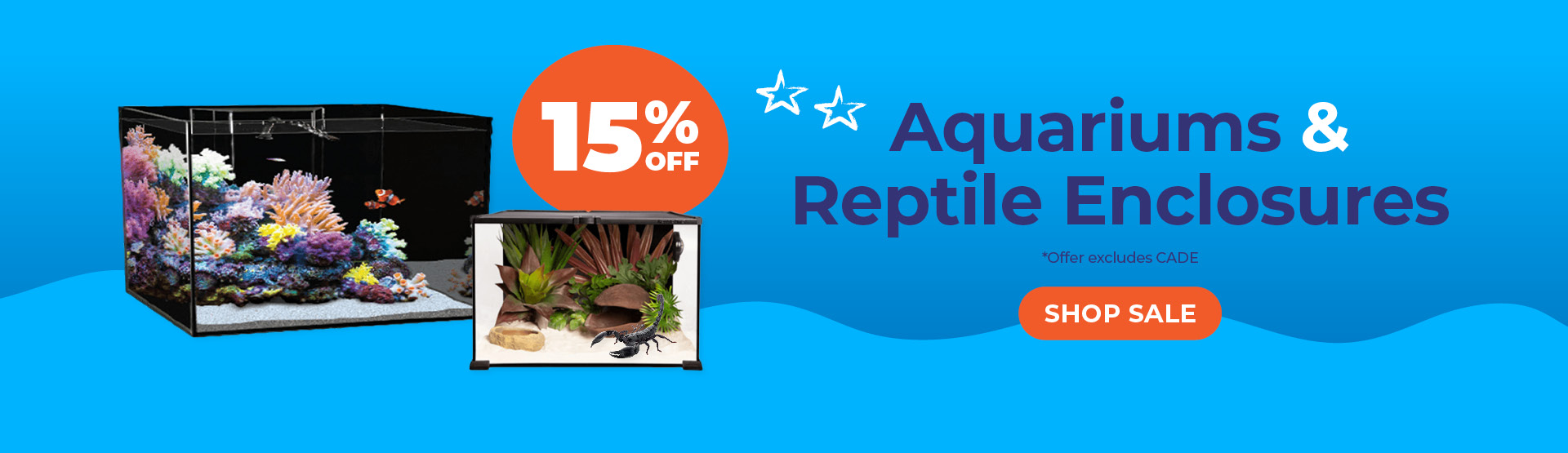 15% Off Aquariums & Reptile Enclosures