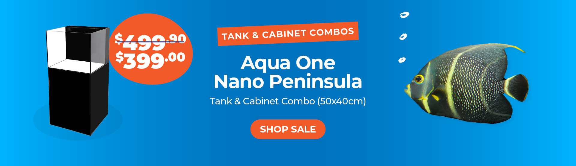 Nano Peninsula tank & cabinet combos from $399