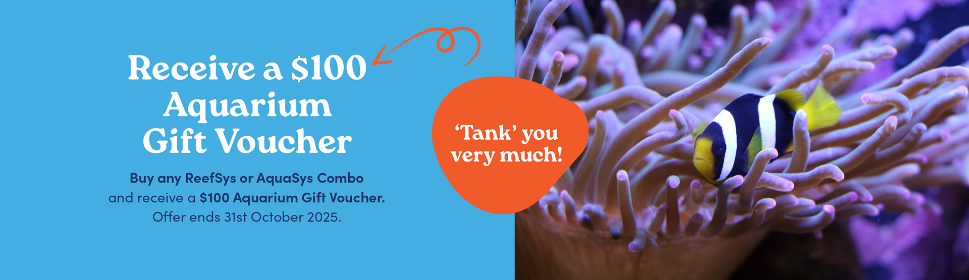 Receive a $100 Aquarium Gift Voucher.