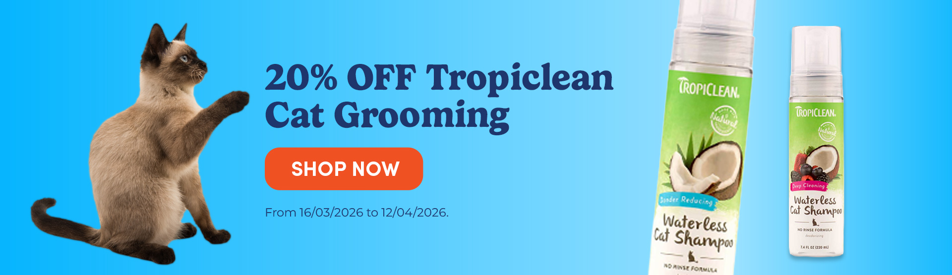 20% Off Tropiclean Cat Grooming