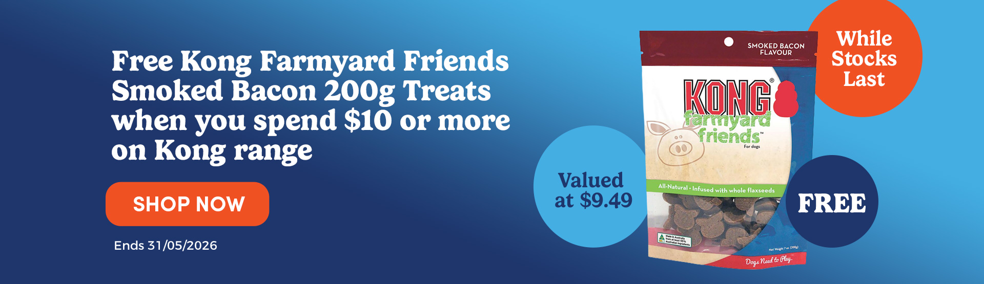 Spend $10 get free Kong Farmyard Friends Treats