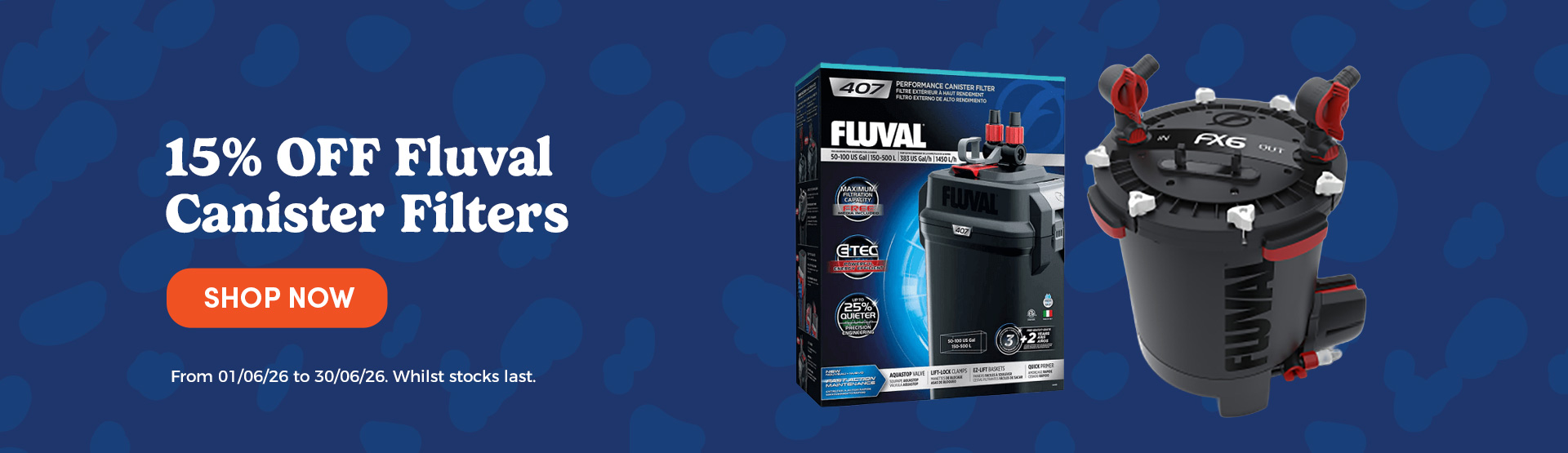 15% Off Fluval Canister Filters