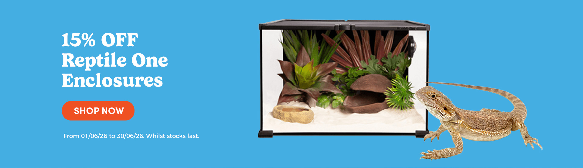 15% Off Reptile One Enclosures