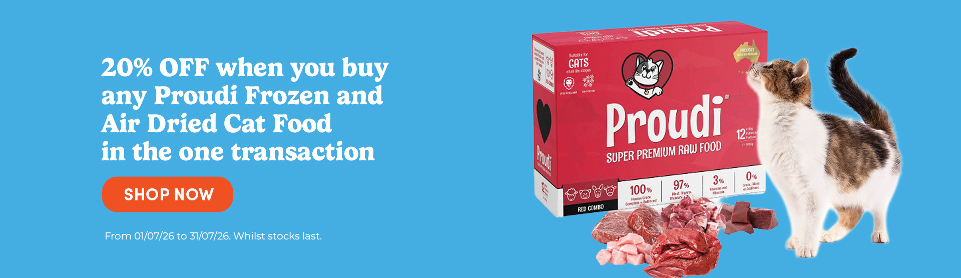 20% off Proudi Frozen & Air Dried Cat