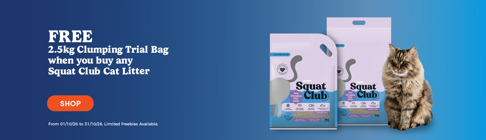 Free 2.5kg Squat Club Cat Litter