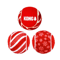 KONG Christmas Squeak Air Tennis (3 Pack)