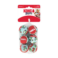 Kong Holiday SqueakAir Balls 6 Pack Dog Toy Small