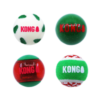 KONG Christmas Signature Ball Medium (4 Pack)