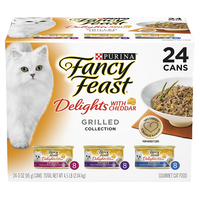 Fancy Feast Delights with Chedder Grilled Collection Mix 85g (24x Cans)