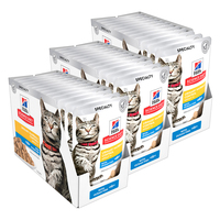 Hills Cat Urinary & Hairball Control Ocean Fish Pouch 85g 3x Boxes (36x Pouches)