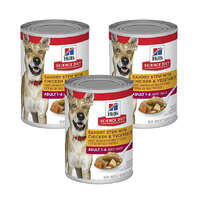 Hill's Adult Savory Stew Chicken & Vegetable Dog Food 3x363g
