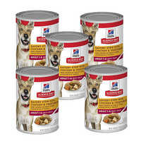 Hill's Adult Savory Stew Chicken & Vegetable Dog Food 5x363g