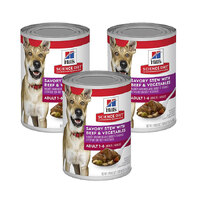 Hill's Adult Savory Stew Beef & Vegetable Dog Food 3x363g