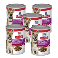 Hill's Adult Savory Stew Beef & Vegetable Dog Food 5x363g