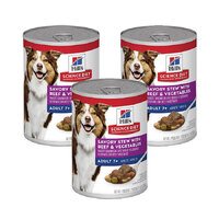 Hill's Adult 7+ Savory Stew Beef & Vegetable Dog Food 3x363g
