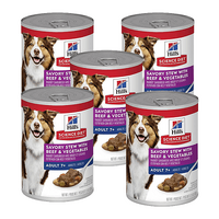 Hill's Adult 7+ Savory Stew Beef & Vegetable Dog Food 5x363g