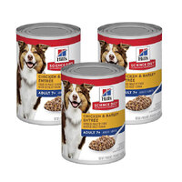 Hill's Science Diey Chicken & Barley Senior Dog Food Can 3x370g