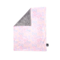 La Doggie Vita Blanket Neon Bone Small Pink