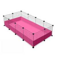C&C Guinea Pig Cage 2x4 with Lid Kit Pink & Black