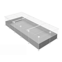 C&C Guinea Pig Cage 2x5 with Lid Kit Grey & Black